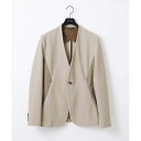 【セットアップ】ダブルフェイスノーカラージャケット/ミッシェルクランオム(MICHEL KLEIN HOMME)