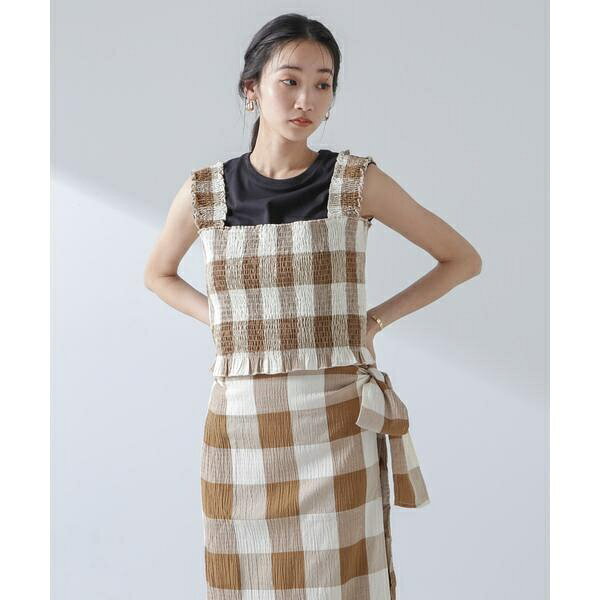 RITA ROW／Checkered smocked body top／ナノユニバース（NANO universe） 0101marui-12820342 丸井(マルイ)楽天市場店 サンプル画像2