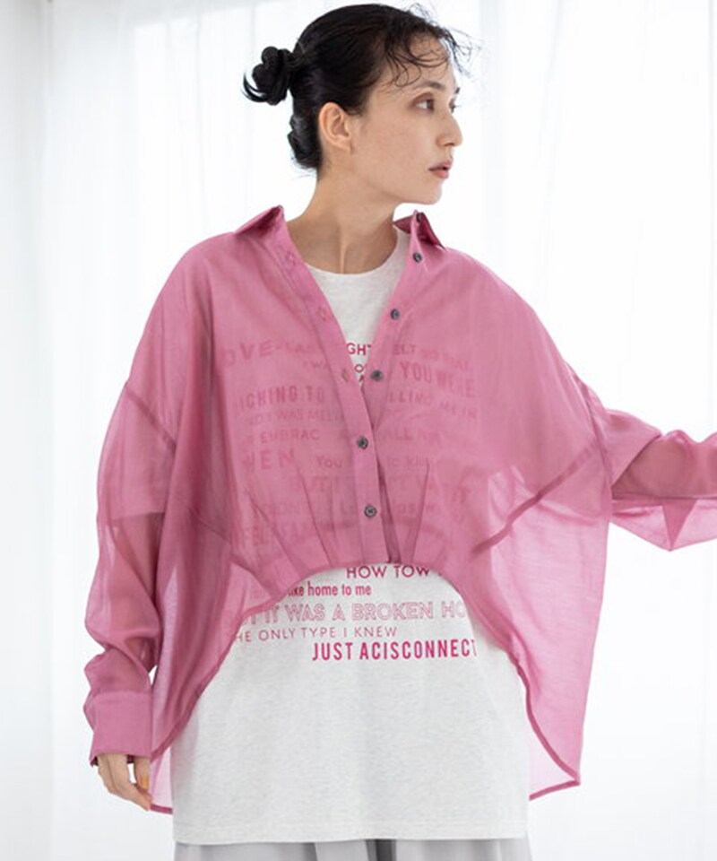 [型番:599010-985B]■カラー：L.BEIGE、PINK、BLACKバスト/141cm+ギャザー肩幅/62cm着丈/最長73cm/最短52cm袖丈/44cm+タック裄丈/75cm+タック裾幅/163.5cm前下がり/10cm※(　)で表記されている数字はヌードサイズです。ヌードサイズとは衣服を身につけない身体のサイズです。お客様ご自身の身体サイズと比較してお選びください。 ■素材： 再生繊維(セルロース)84%、ポリエステル16% ■お手入： 洗濯機可&nbsp;&nbsp;>>商品のお取り扱い方法 ■原産国：シアーバックギャザーブラウス／オズモーシス（OSMOSIS）L.BEIGEPINKBLACK画面上と実物では、多少色具合が異なって見える場合がございます。