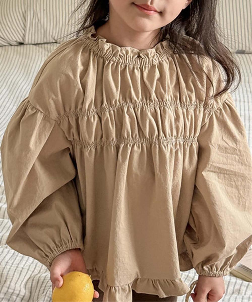 【aimoha-KIDS-】シャーリングブラウス／アイモハ（aimoha）