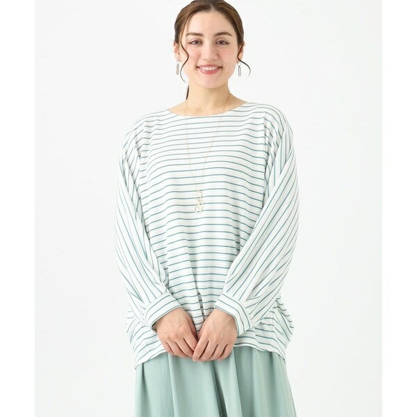 【大きいサイズ】リップルボーダーカットソー／エウルキューブ（eur3）