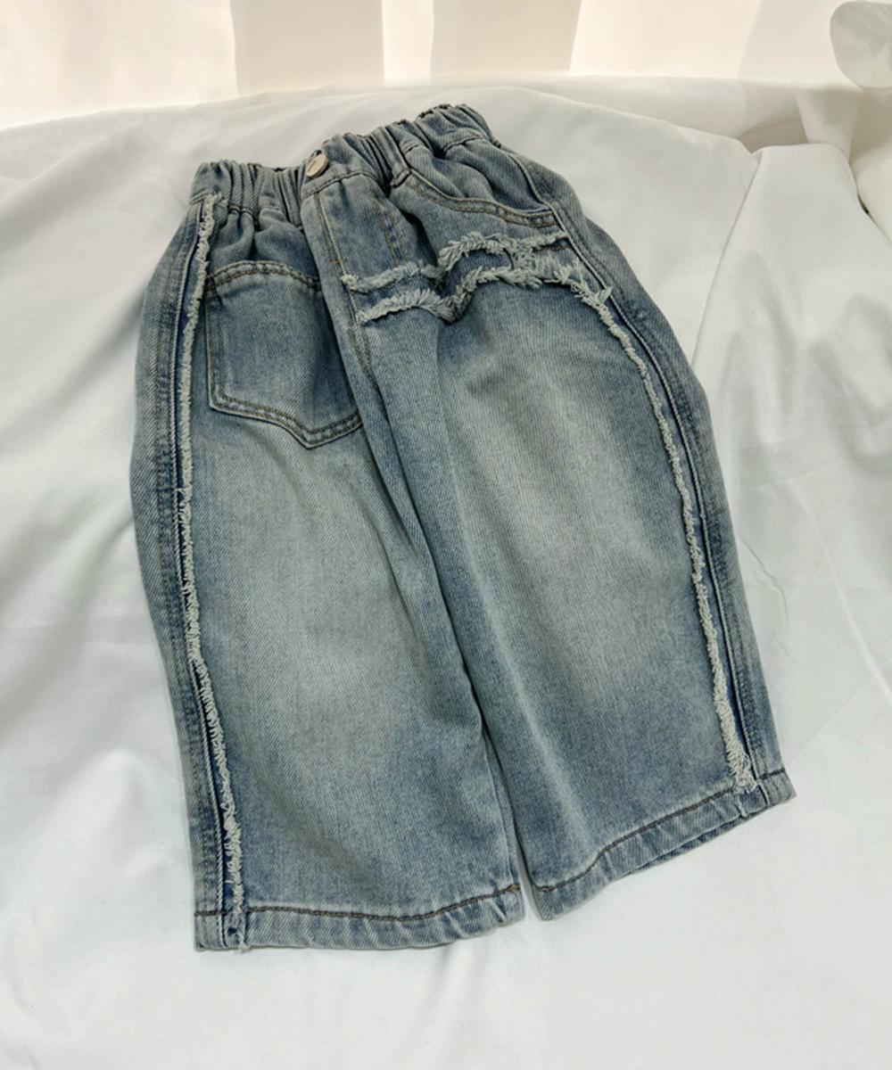 【aimoha-KIDS-】ダメージ加工キッズデニムパンツ／アイモハ（aimoha）