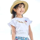 コード刺しゅうロゴ小鳥天竺フレンチスリーブTシャツ(90~160cm)/ベベ(BeBe)(4)