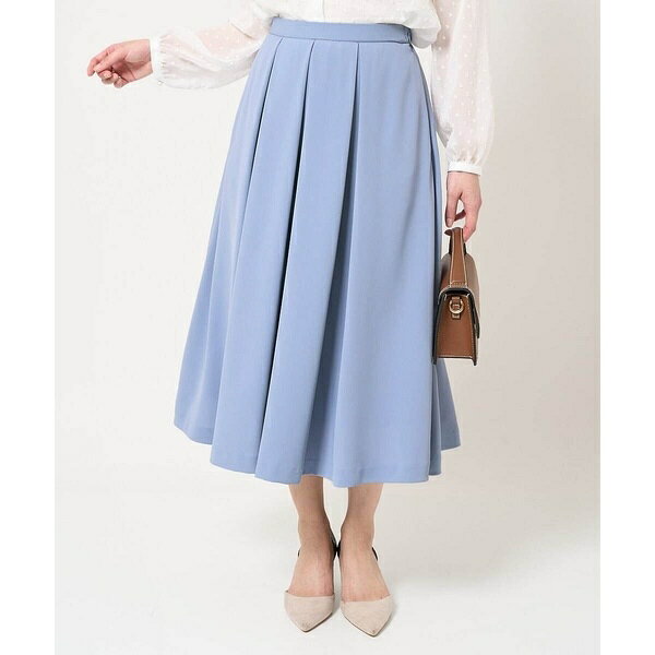 【小さいサイズ】タックフレアースカート/洗える／MK ミッシェルクラン（MK MICHEL KLEIN ）