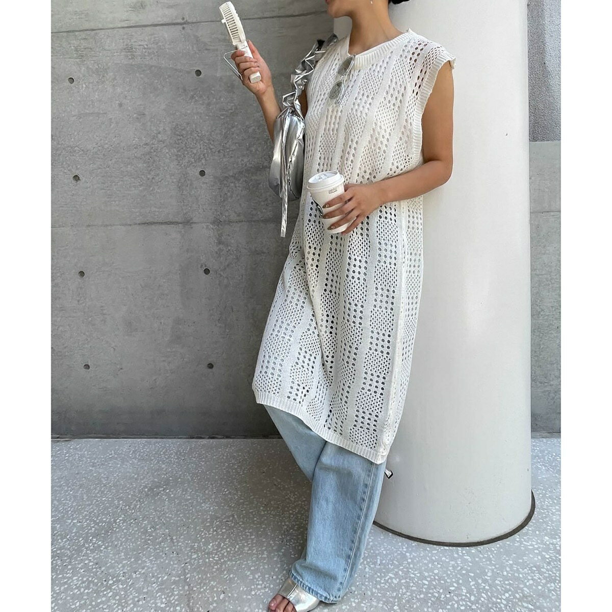 【ENIM BY VICKY】クロシェ編みニットワンピース《手洗い可能》/エニムバイビッキー(ENIM BY VICKY)