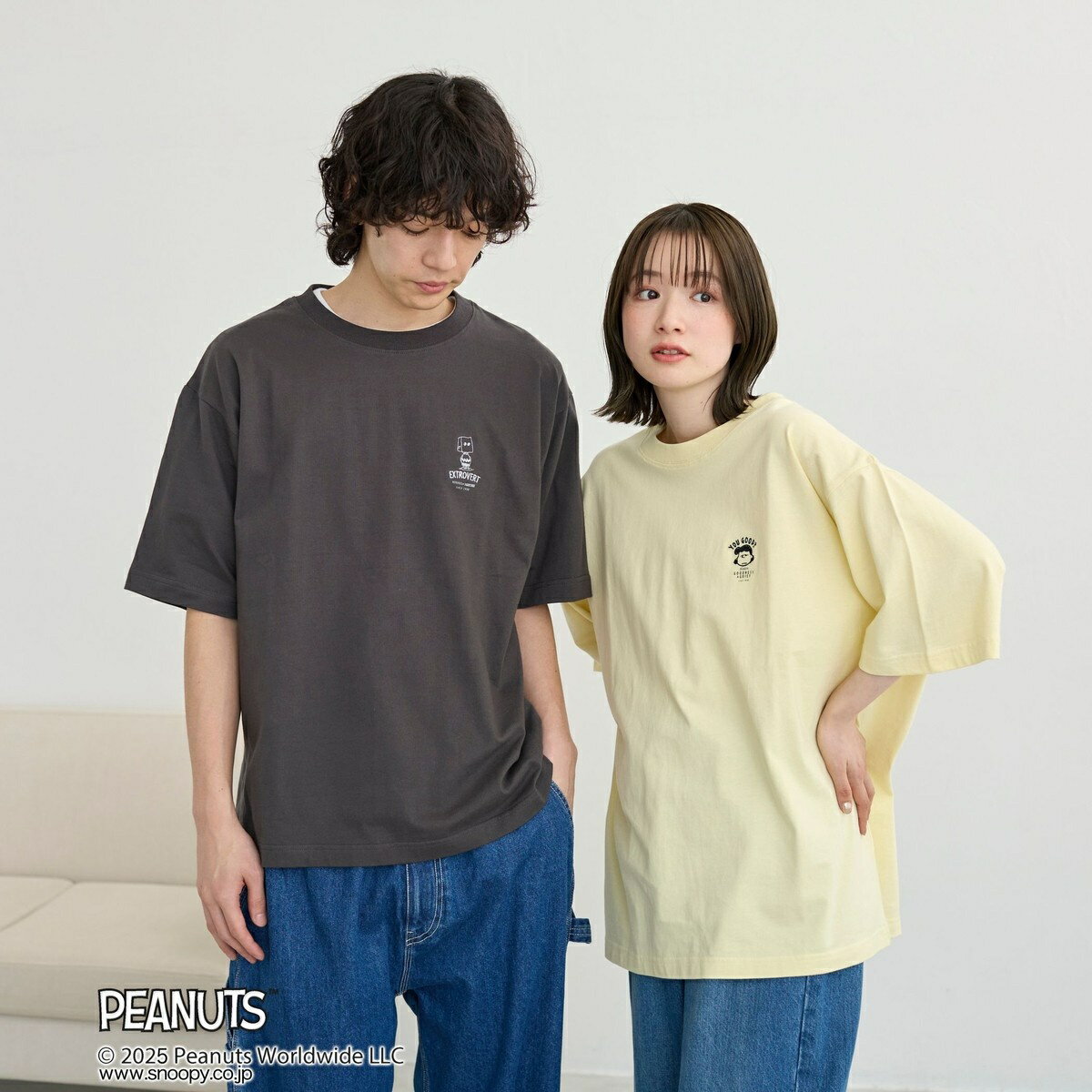 PEANUTS(ピーナッツ)×coen ワンポイント刺繍Tシャツ／コーエン（coen）