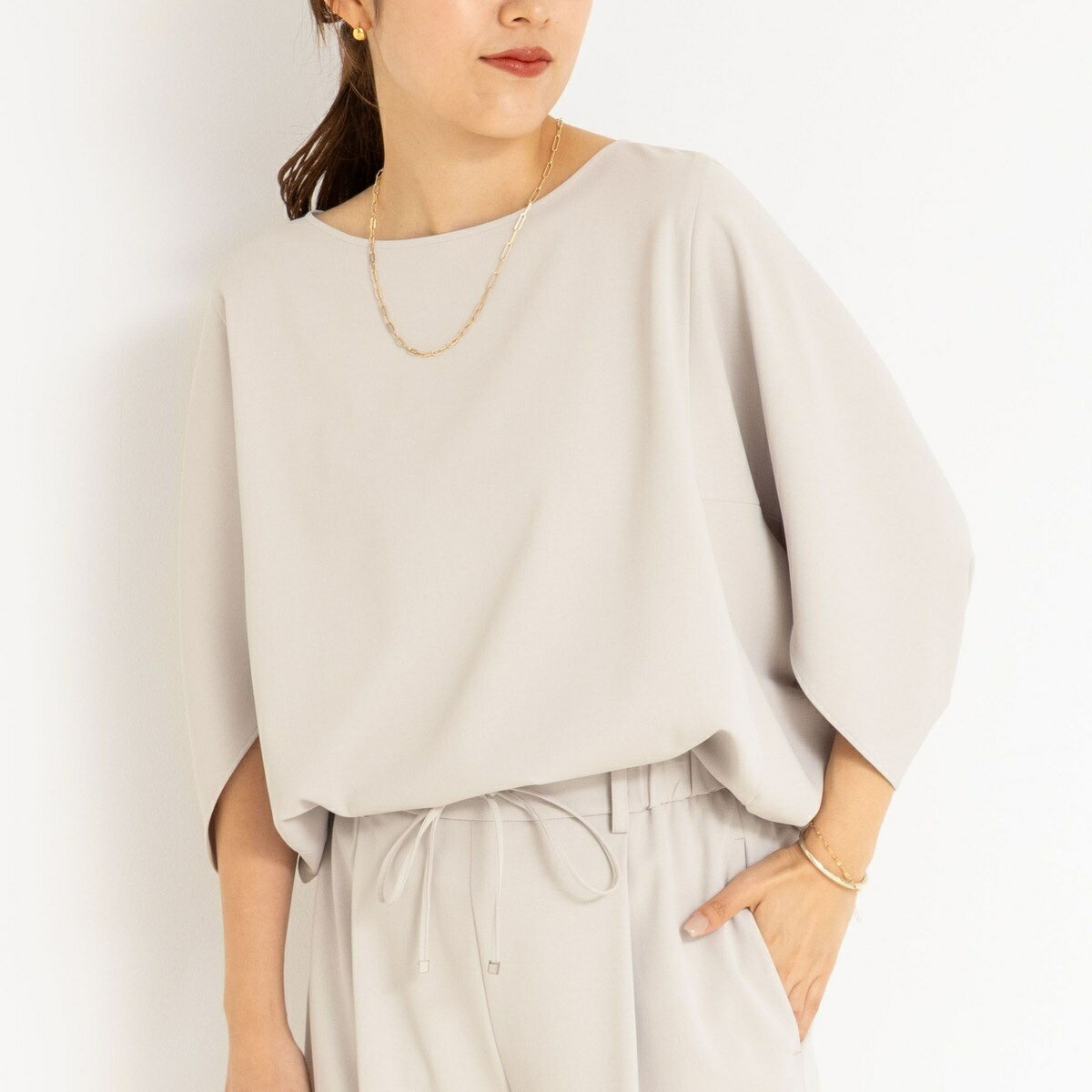 《セットアップ対応》ツイルコクーンブラウス／ノーリーズ（NOLLEY'S）