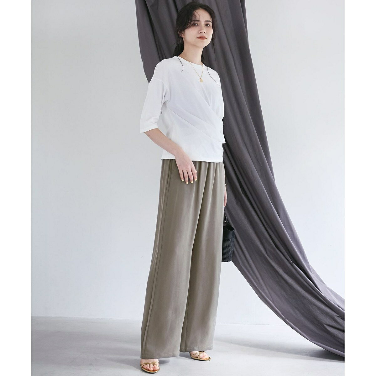 【SLOW/一部店舗限定】MVSコットン カシュクール 5分丈 Tシャツ／23区（23KU） 0101marui-12827416 丸井(マルイ)楽天市場店 サンプル画像3
