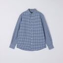 SHIPS: ワイドカラー ネイビー バリエーション チェック シャツ/シップス(SHIPS)