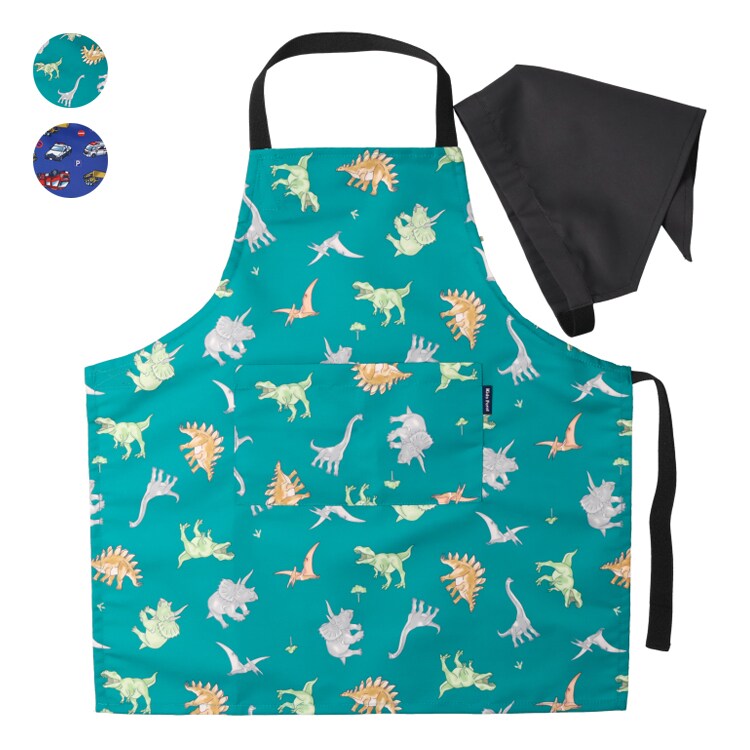 恐竜・働く車総柄エプロン/キッズフォーレ(Kids Foret)