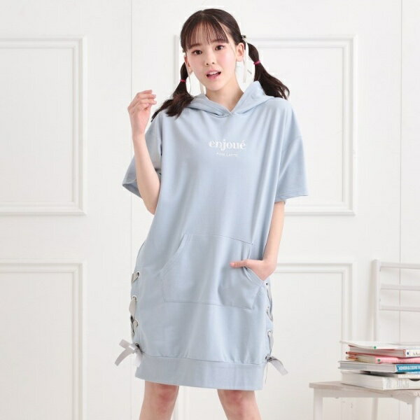 ミニ裏レースパーカワンピース／ピンクラテ（PINK-latte）