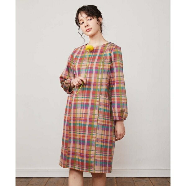 チェックジャカードプルオーバーワンピース／ホコモモラ（JOCOMOMOLA）