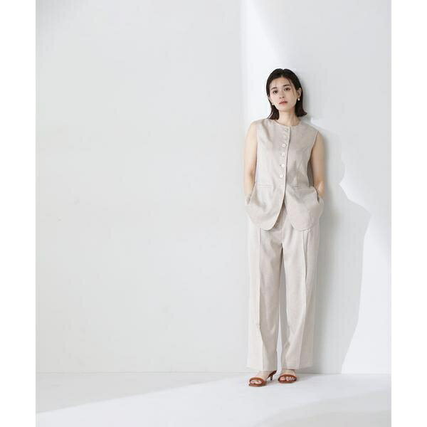 リネンライクパンツ／ナチュラルビューティーベーシック（NATURAL BEAUTY BASIC）