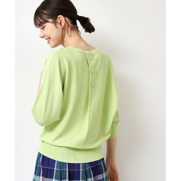 【選べる7色展開・洗える】後ろボタンニットプルオーバー七分袖（XS〜L）／デッサン（Dessin）