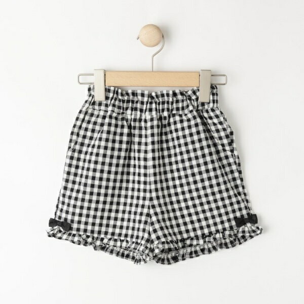 【100-120cm】ギンガムフリルショートパンツ／シューラルー（SHOOLARUE）