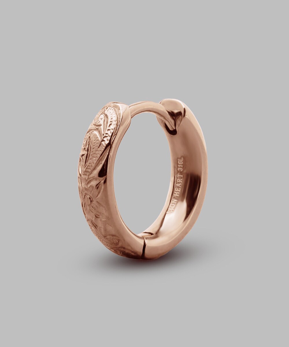 【限定展開】LH-1 ハワイアン甲丸フープピアス/ピンク/サージカルステンレス 金属アレルギー対応／ライオンハート（LION HEART）