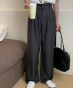 レディース マニッシュハイウエストダブルボタンワイドタックパンツ/テディショップ(TeddyShop)