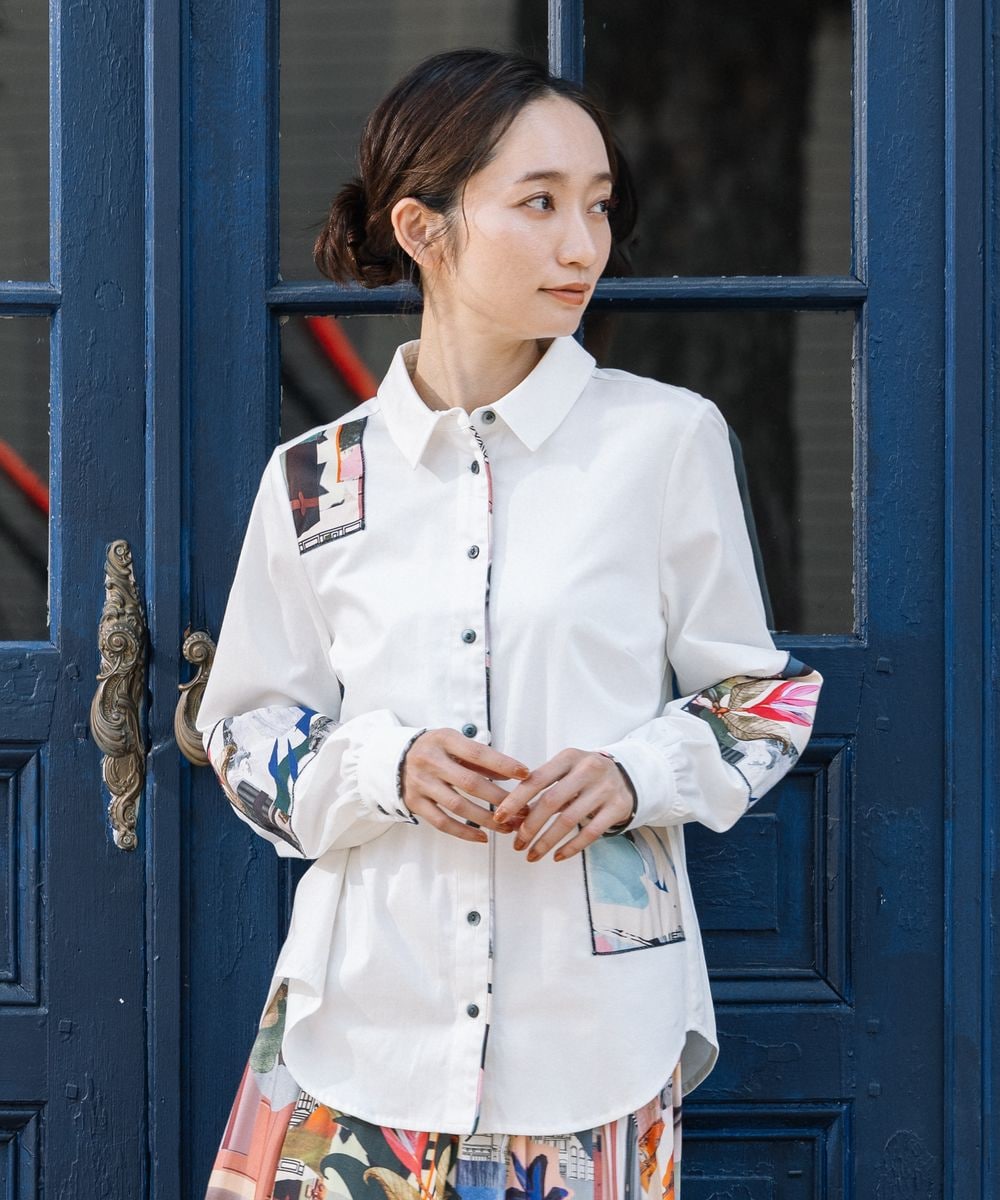 [큰 사이즈] 15호(3L) NUMPH 패치워크 호캉스프린트 셔츠/서브 스트리트(sab street)