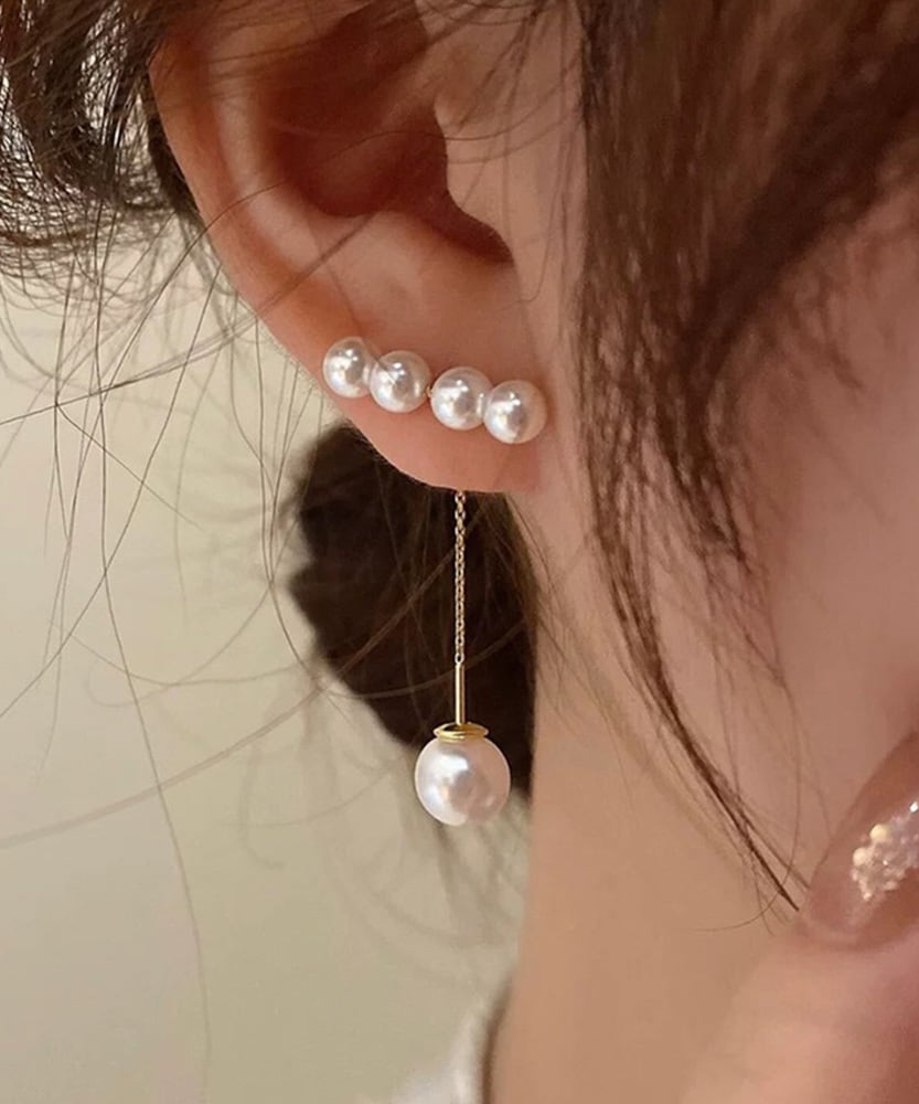 3WAYパールチェーンピアス/レジャ(Leja)
