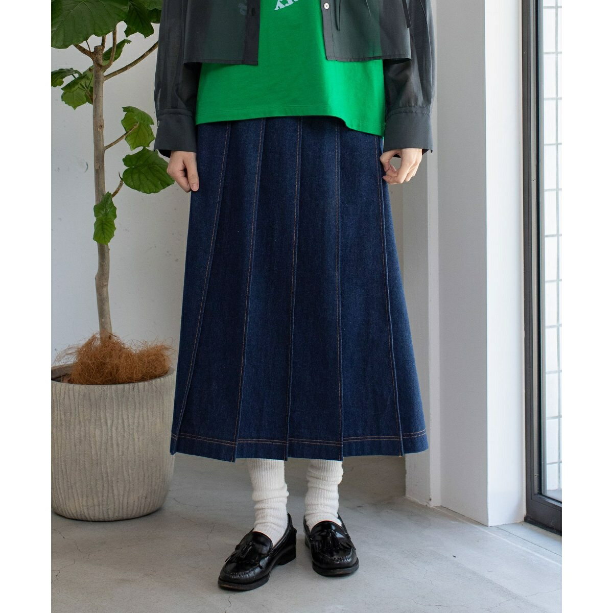 ステッチプリーツスカート／プードゥドゥ（POU DOU DOU）