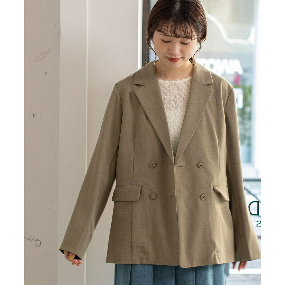 ダブルボタンテーラードジャケット／プードゥドゥ（POU DOU DOU）