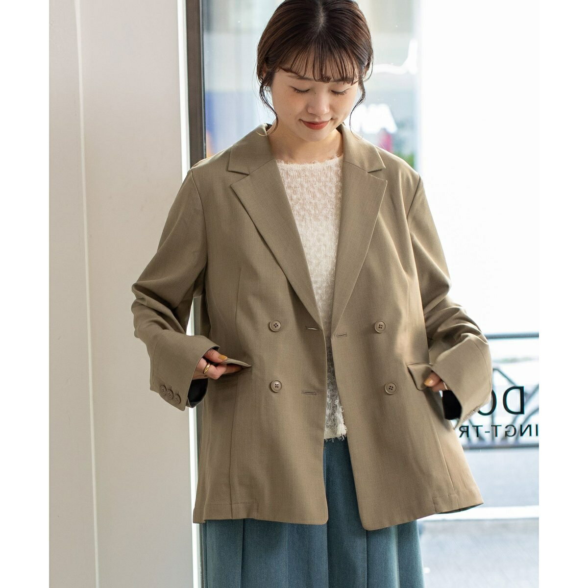 ダブルボタンテーラードジャケット／プードゥドゥ（POU DOU DOU）