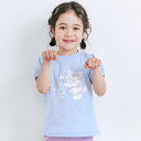 ウサギネコクマアニマルパッチ刺しゅうプリントパフスリーブTシャツ(80~130cm)/スラップスリップ(SLAP SLIP)
