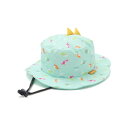 【UVカット】トゲトゲトサカ日よけ付き恐竜総柄サファリハット(50~54cm)/スラップスリップ(SLAP SLIP)