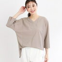 【夏SALE/接触冷感/マシンウォッシュ可/セットアップ可能】ドルマンスリーブVネックブラウス/リフレクト(Reflect)