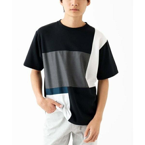 【接触冷感】ブロック切替Tシャツ／MKオム（MK homme）