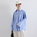 【ENIM BY VICKY】ストライプチュールオーバーサイズシャツ≪手洗い可能≫/エニムバイビッキー(ENIM BY VICKY)
