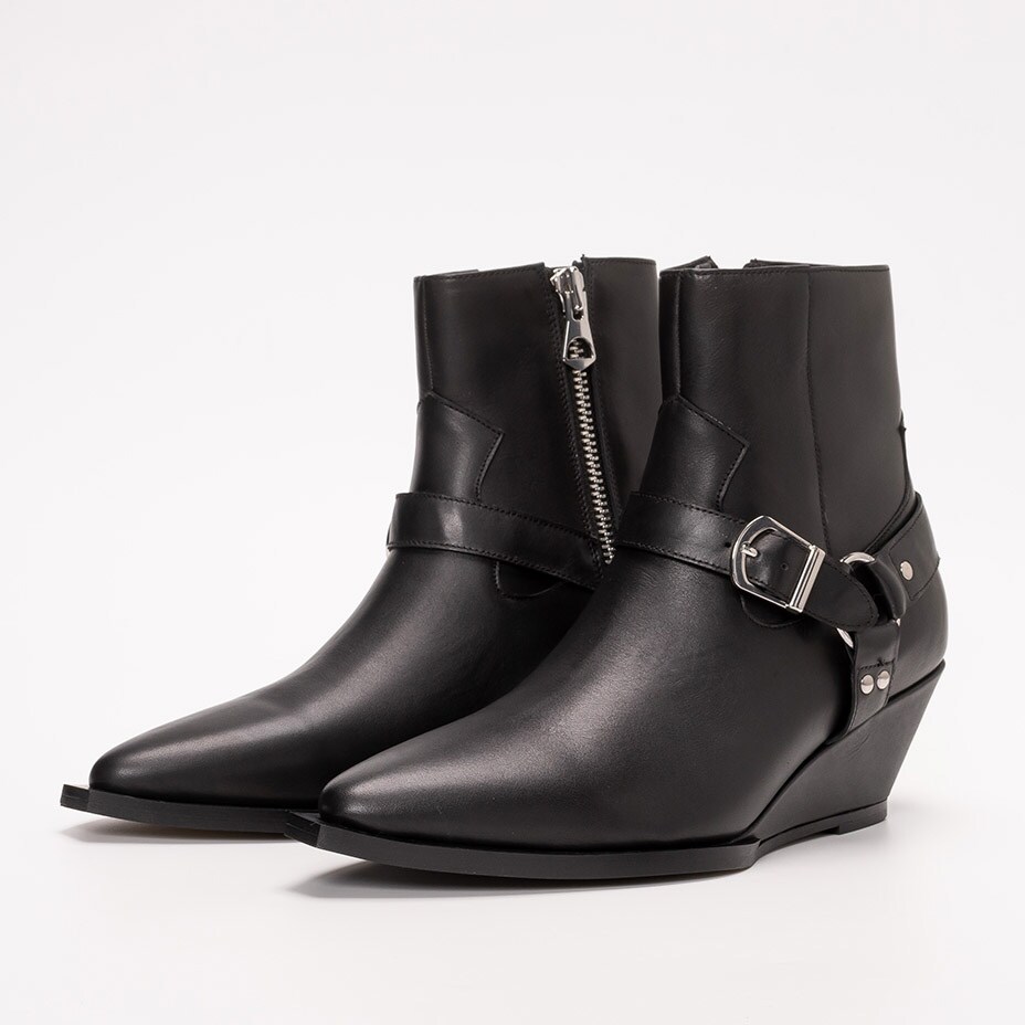 ウェッジソール レザー ウエスタンブーツ / ヒールブーツ／エンデヴァイス（endevice）