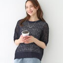 【洗えるS-LL2点セット】着るだけでコーデが決まる 透かし柄ドルマンニット+タンクトップ/シューラルー(SHOOLARUE)