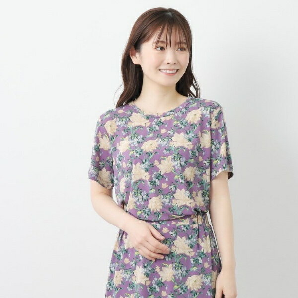 【洗える／ジャージ素材／同柄アイテムあり】シャーボーン柄プルオーバー／ローラ アシュレイ（LAURA ASHLEY）