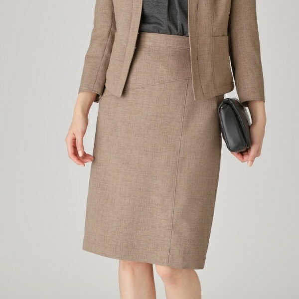 【手洗い可／日本製／清涼感／スーツ可】麻調合繊のタイトスカート／クード シャンス（COUP DE CHANCE）のサムネイル