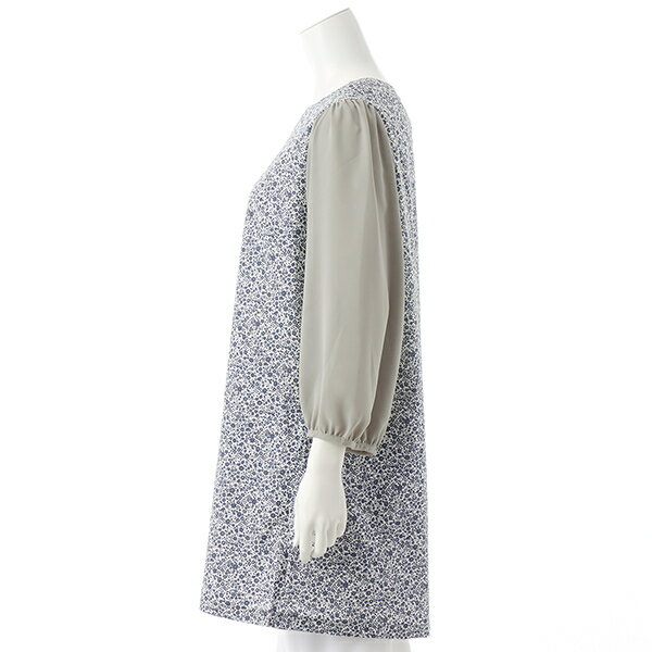 【大きいサイズレディース】袖シフォン切替コットンフラワープリントチュニックブラウス／ターシャルビー（Tasha Ruby）