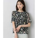 フレアースリーブ花柄シフォンブラウス/洗える/MK ミッシェルクラン(MK MICHEL KLEIN )