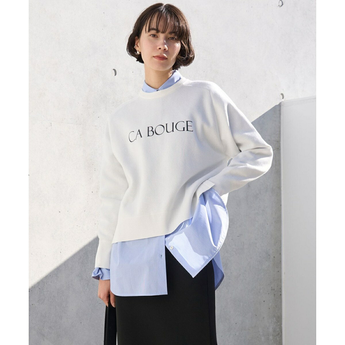 Sweatshirt-like logo knit / UNFILO