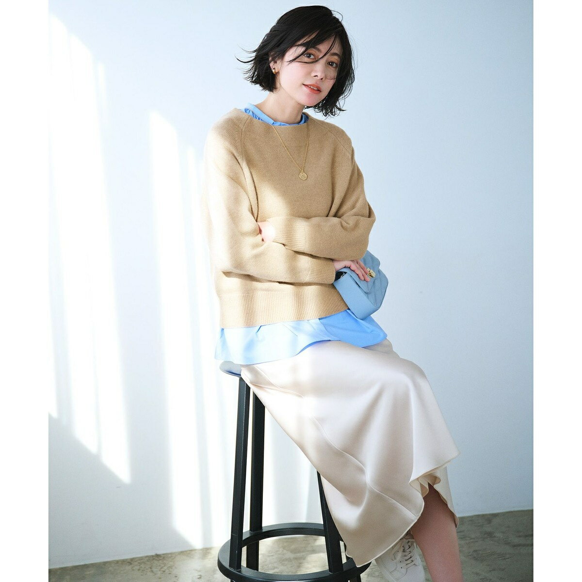 【新色・新サイズ登場！】サテン ナロースカート／アンフィーロ（UNFILO）のサムネイル