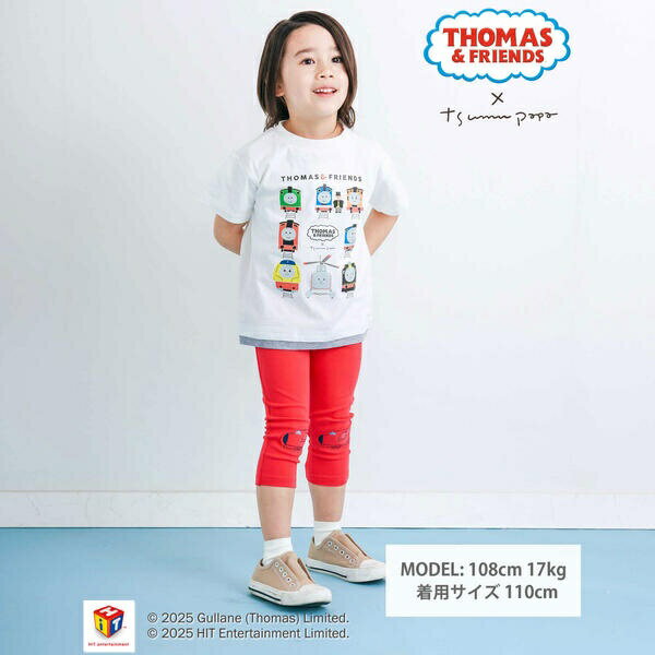 【きかんしゃトーマス×つむぱぱ×SLAPSLIP】ギュギュっとTHOMAS＆FRIENDSプリント半...