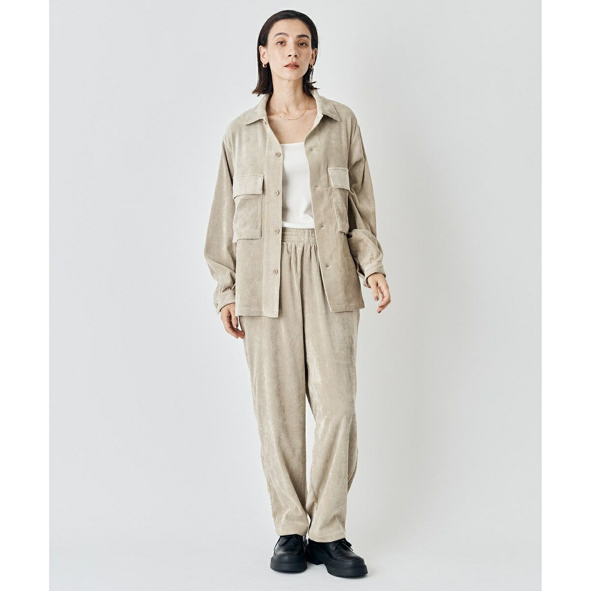 リラックス コーデュロイ ギャザーパンツ／アンフィーロ（UNFILO）