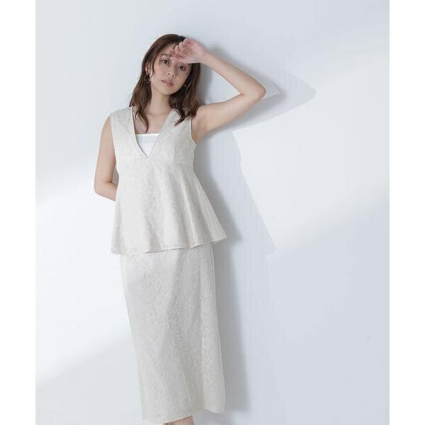 ペプラムレースセットアップ/ナチュラルビューティーベーシック(NATURAL BEAUTY BASIC)