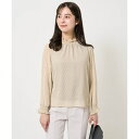 【小さいサイズ】幾何柄シフォンスタンドカラーブラウス/洗える/セットアップ対応/MK ミッシェルクラン(MK MICHEL KLEIN )