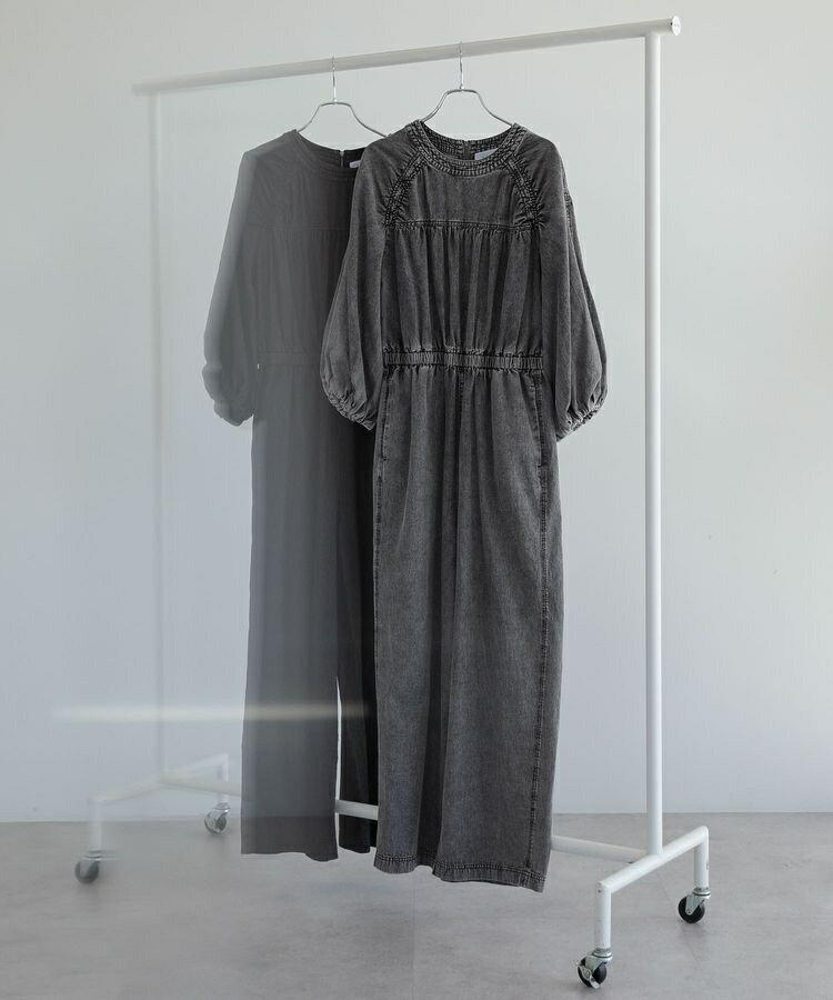 ■ESCAR シャーリングデニムオールインワン／グリーンパークス（Green Parks）