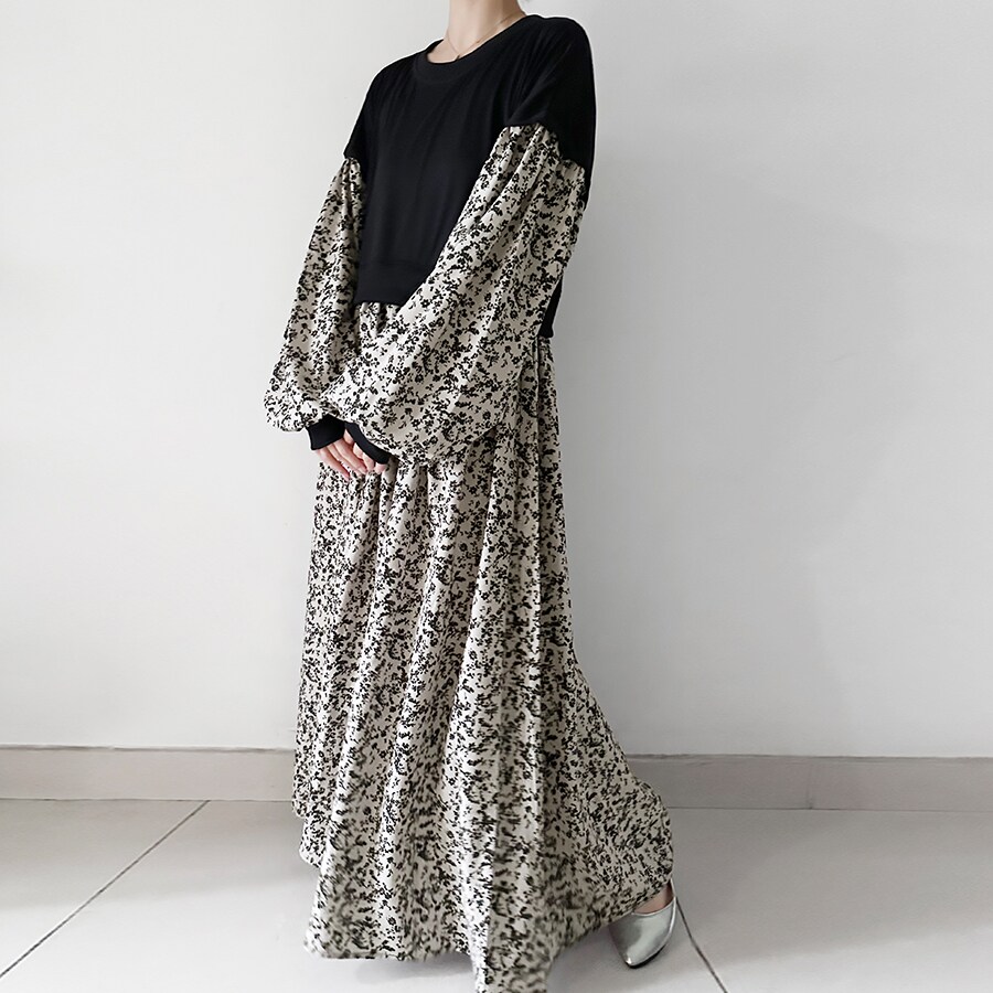 ドッキング花柄ロングワンピース／ドゥーベル（Doux Belle）