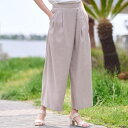 【洗える後ろウエストゴム】アシンメトリーウォッシャブルタックフレアパンツ/ドレステリア(DRESSTERIOR)