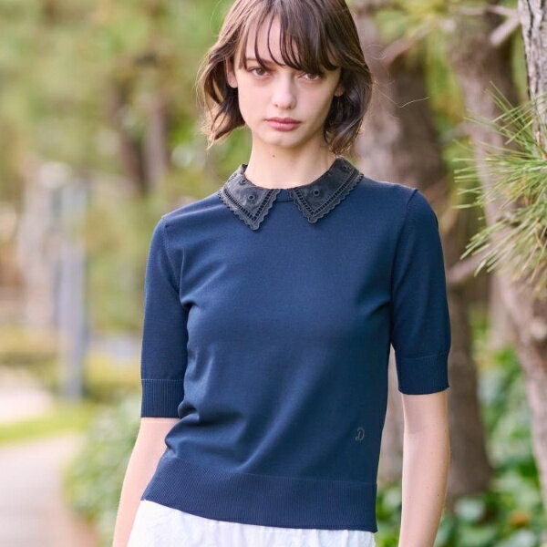 【洗える／2WAY】エンブロイダリーカラーニット／ドレステリア（DRESSTERIOR）のサムネイル