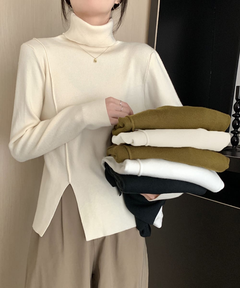 タートルネックニットトップス レディース／ミニミニストア（miniministore）