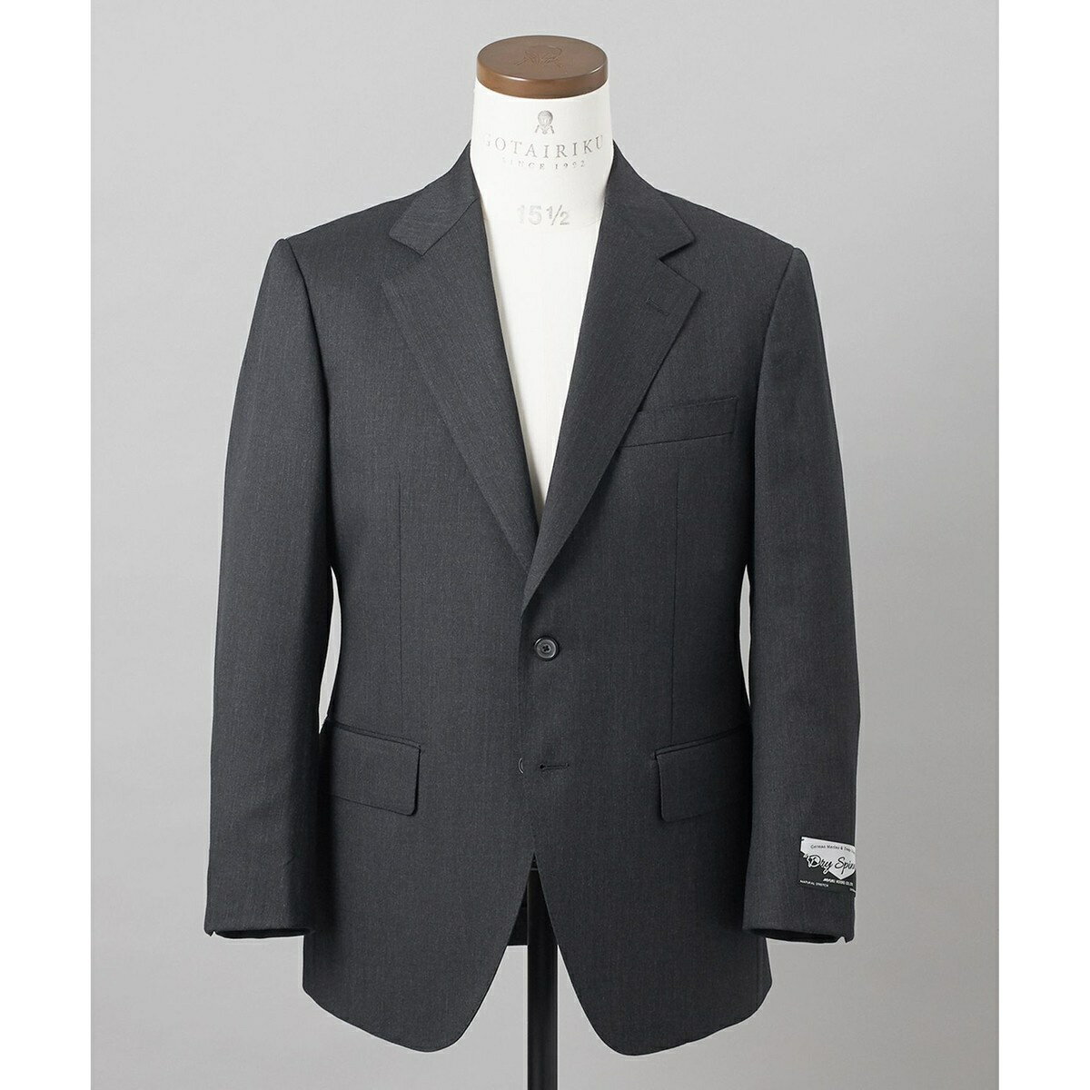 【御幸毛織】ドライスピナーツイルストレッチスーツ_グレー／五大陸（gotairiku）
