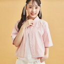 【セットアイテム】ストライプシャツ+タンク/ピンクラテ(PINK-latte)